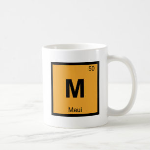 M - マウイ ハワイ 化学 周期表 シンボル コーヒーマグカップ