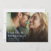 M モダン V2 Photo Horizontal Chic日付の保存 招待状 (正面)