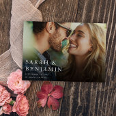 M モダン V2 Photo Horizontal Chic日付の保存 招待状