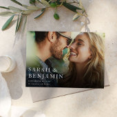 M モダン V2 Photo Horizontal Chic日付の保存 招待状