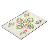 M.及びN. Haが印刷するばら色のモチーフの壁紙のデザイン ノートブック (左側)