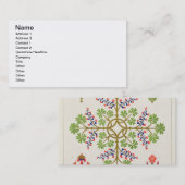 M.及びN. Haが印刷するばら色のモチーフの壁紙のデザイン 名刺 (正面/裏面)