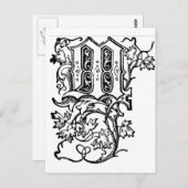 M – 装飾文字M ポストカード (正面/裏面)