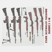 M-1カービン及びバー フリースブランケット (正面(横))