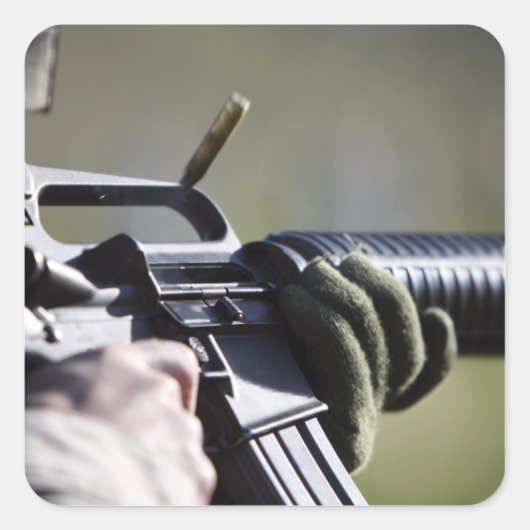 M-16A2の室から丸が飛び出す スクエアシール (正面)