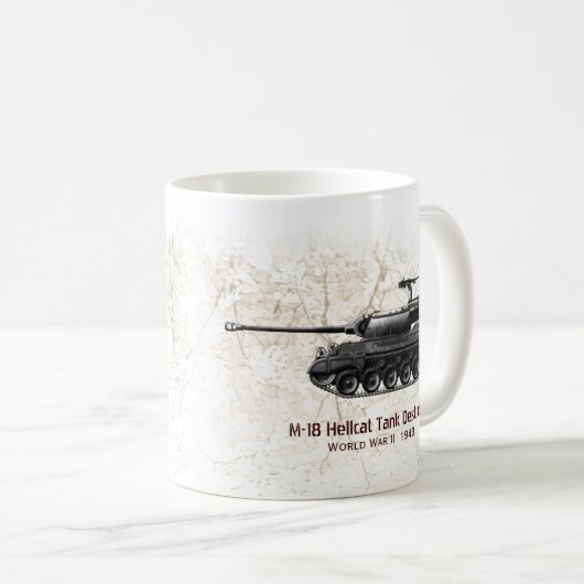 M-18 Hellcatタンク破壊者タンク コーヒーマグカップ (正面右)