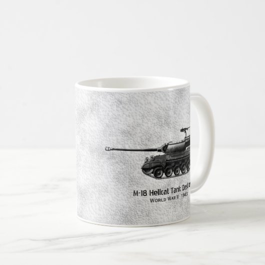 M-18 Hellcatタンク破壊者タンク コーヒーマグカップ (正面右)