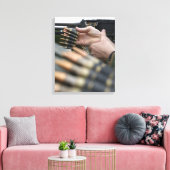 M-240Gから3000ラウンド以上が発射された キャンバスプリント (インサイチュ (リビング))