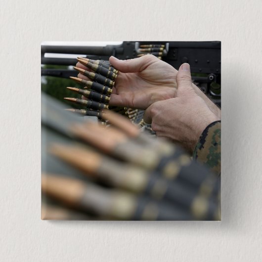 M-240Gから3000ラウンド以上が発射された 缶バッジ (正面)