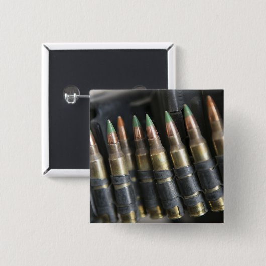 M-249分隊の自動weaのためのベルト弾 缶バッジ (正面&裏面)