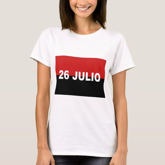 M-26-7旗- Bandera del Movimiento 26 deフリオ Tシャツ (正面)