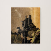 M-4ライフルから発射されるシェルケーシング ジグソーパズル (縦)