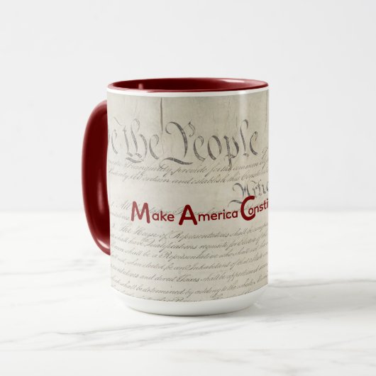 M A C A - アメリカを再び憲法遵守国に! マグカップ (正面左)