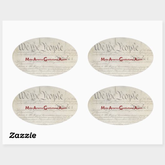 M A C A - Make America Constitutional Again! 楕円形シール (シート)