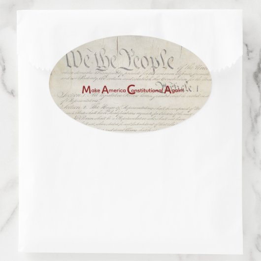 M A C A - Make America Constitutional Again! 楕円形シール (バッグ)
