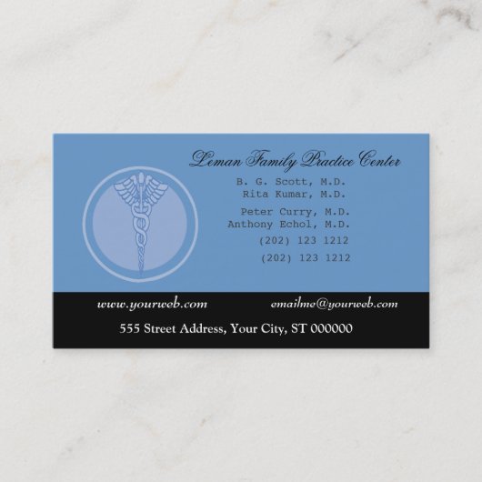 M.D. Businessおよびアポイントメント博士 予約カード (正面)