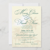 M&F ウェディング チャペル シャンパン シャー 招待状 (裏面)