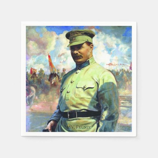 M. Frunze – ソ連陸軍士官、赤軍創立者 スタンダードカクテルナプキン (正面)