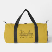 M Gold Custom Duffle Bag with Monogram & Name ダッフルバッグ (正面)