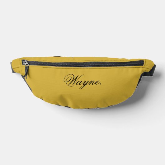 M Gold Fanny Pack Featuring Your Custom Name ファニーパック (レイダウン)