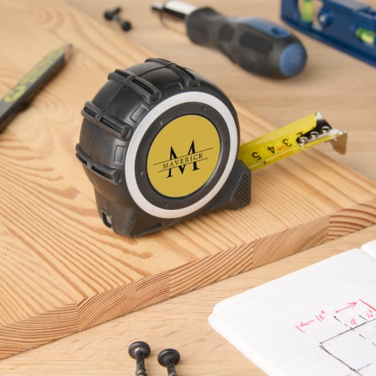 M Gold Tape Measure Featuring Modern Monogram メジャー (ウッドワーク)