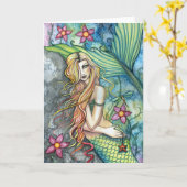 M. Harrisonによる淡水人魚グリーティングカード カード (黄色い花)