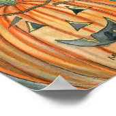 M. HarrisonによるWitch Cat Autumn Halloweenポスター ポスター (角)