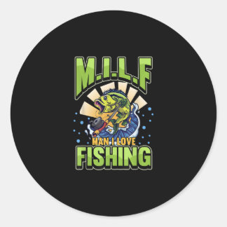 M.I.L.FマンI愛する魚釣り漁師 ラウンドシール