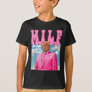 M.i.l.f Man I Love Felons おもしろい Trump Pink 2024 Tシャツ
