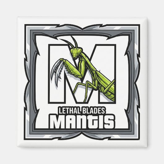 M is for Mantis – GTAスタイルのABC学習 マグネット (正面)
