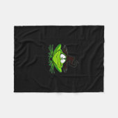 M Machusetts Whimsy Frog Witches Hat Halloween Wit フリースブランケット (正面(横))