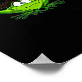 M Machusetts Whimsy Frog Witches Hat Halloween Wit ポスター (角)