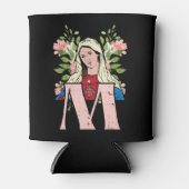 M Mary Virgin Sacred Heart Jesus Religious Catholi 缶クーラー (正面)