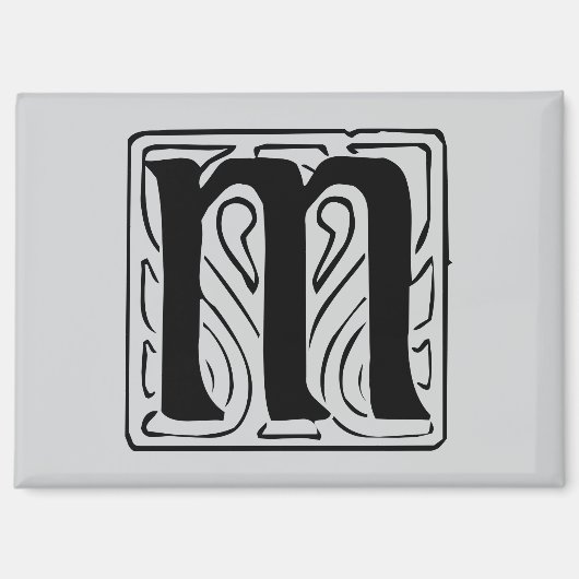 M Monogramm schwarz マグネット (正面)