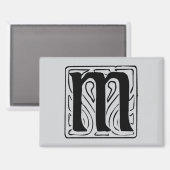 M Monogramm schwarz マグネット (正面/裏面)