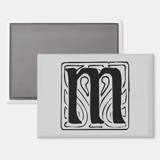 M Monogramm schwarz マグネット (正面/裏面)