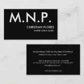 M.N.P.、キリスト教のフローレス島の移動式公証人 名刺 (正面/裏面)