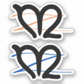 m-over-z ステッカー 青とオレンジのz (1シート2枚入り) シール (正面)