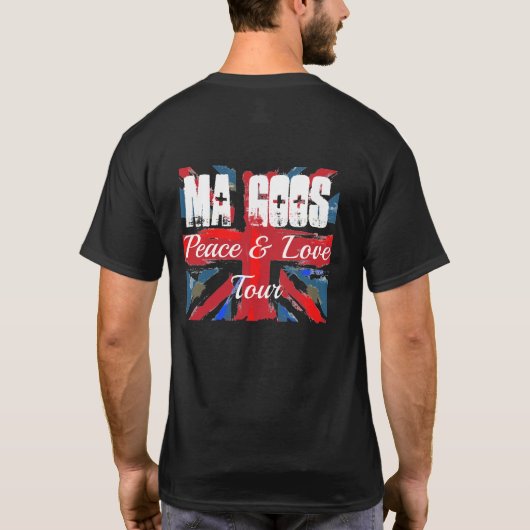 Maのべたつく物平和及び愛旅行 Tシャツ (裏面)