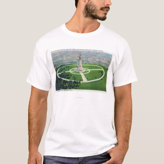MAの州の記念物標識の頂上の眺め Tシャツ (正面)