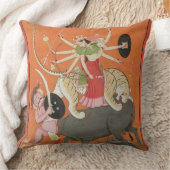「MaのDevimahatmyaからの「Mahishasuramardini」、 クッション (ブランケット)