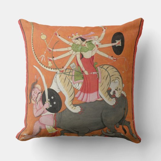 「MaのDevimahatmyaからの「Mahishasuramardini」、 クッション (正面)