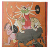 「MaのDevimahatmyaからの「Mahishasuramardini」、 タイル (正面)