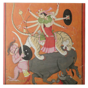 「MaのDevimahatmyaからの「Mahishasuramardini」、 タイル