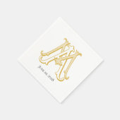 MAまたはAMモノグラムカクテルナプキン スタンダードカクテルナプキン (角)