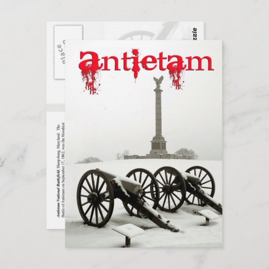 MAアンティタム国家戦場での大砲 ポストカード (正面/裏面)