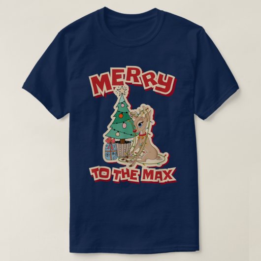 Maメリーに、幸せなクリスマストナカイ Tシャツ (デザイン正面)