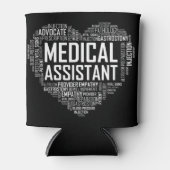 MA医療アシスタントハート愛Tシャツギフトクリニ 缶クーラー (正面)