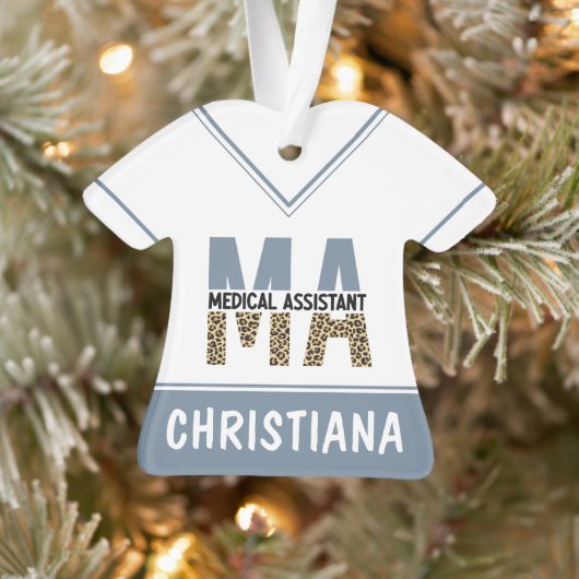 MA医療カスタムアシスタントLeopardプリント オーナメント (ツリー)