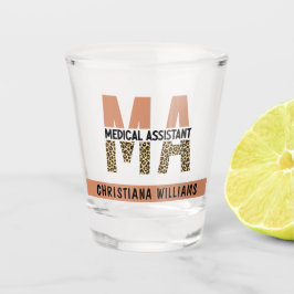 MA医療カスタムアシスタントLeopardプリント ショットグラス